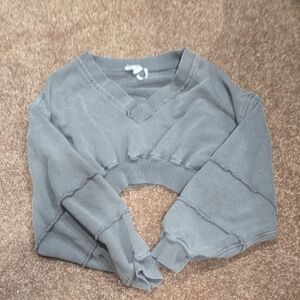 Urban Outfitters Gray Ribbed Knit Top